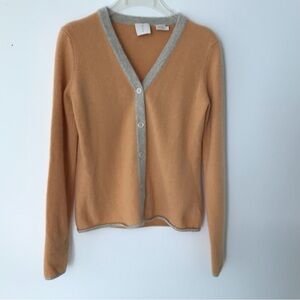 Mango Beige Cardigan with Light Gray Trim